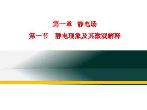 【公开课课件】1.1静电现象及其微观解释