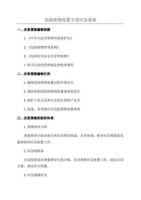 危险废物处置专项应急预案
