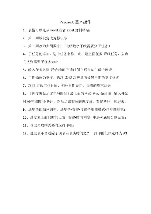 Project基本操作