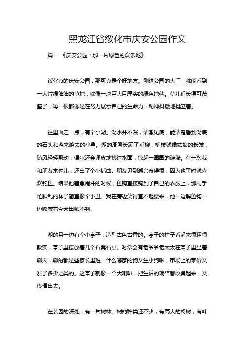 黑龙江省绥化市庆安公园作文