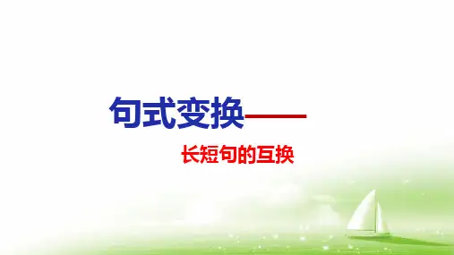 2023年中考语文三轮冲刺专题复习长短句的互换课件(共28张PPT)