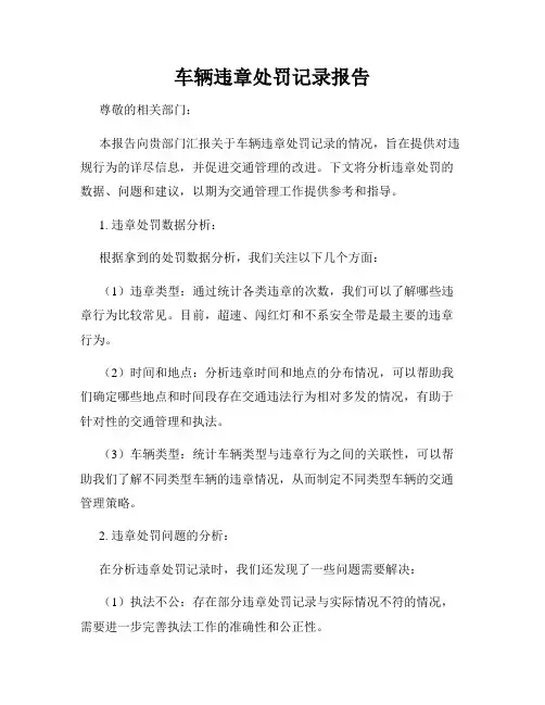 车辆违章处罚记录报告