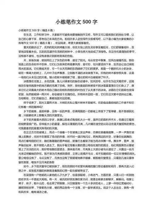 小练笔作文500字（精选8篇）
