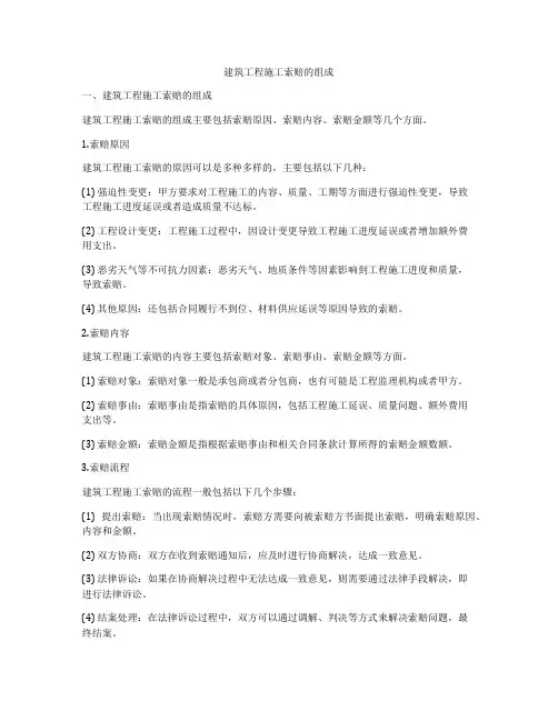 建筑工程施工索赔的组成