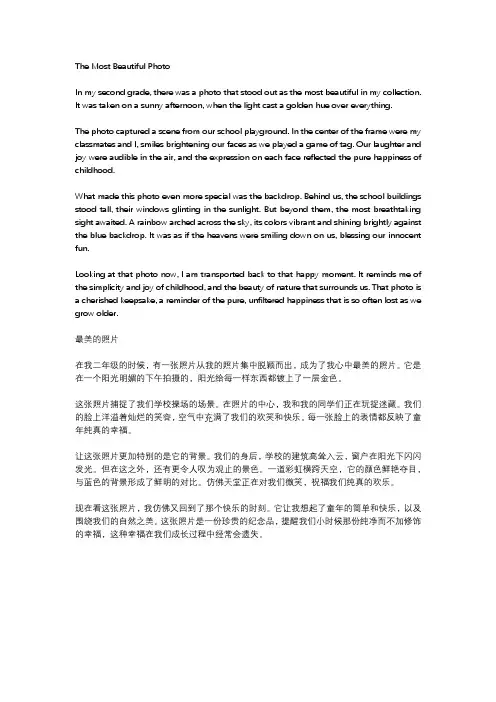 最美的照片二年级作文