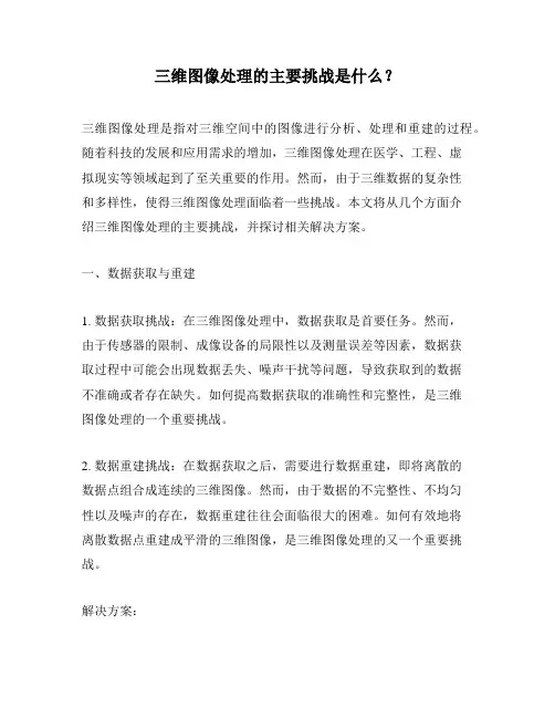 三维图像处理的主要挑战是什么？