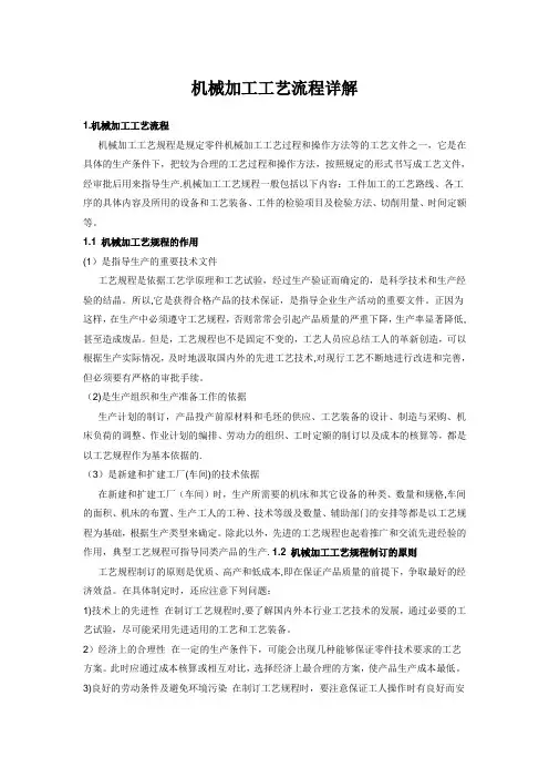 机械加工工艺流程描述