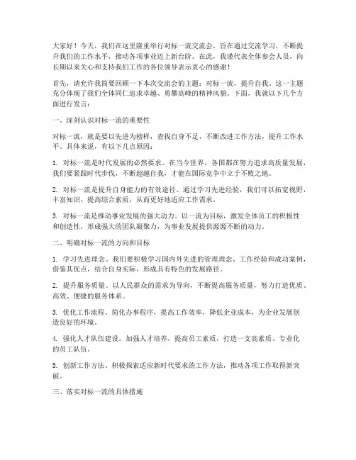 对标一流交流会发言稿