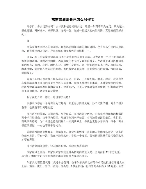 东南硇洲岛景色怎么写作文