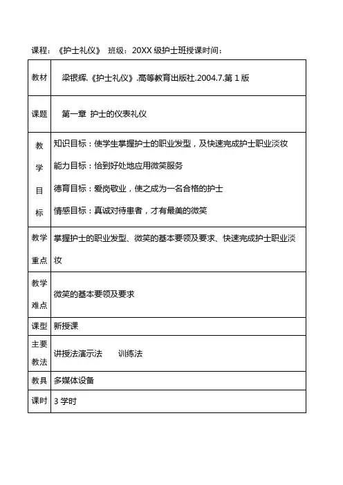 护理礼仪课件第二章护士的仪表礼仪