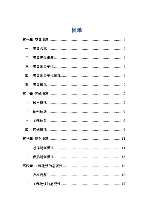 集中供热项目实施建议书