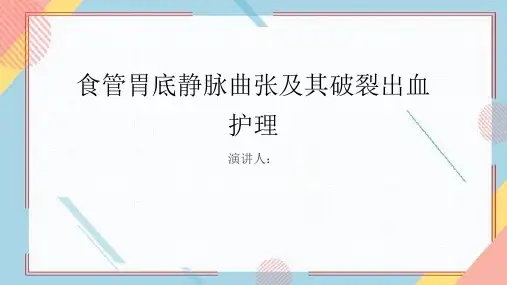 食管胃底静脉曲张及其破裂出血护理业务学习PPT