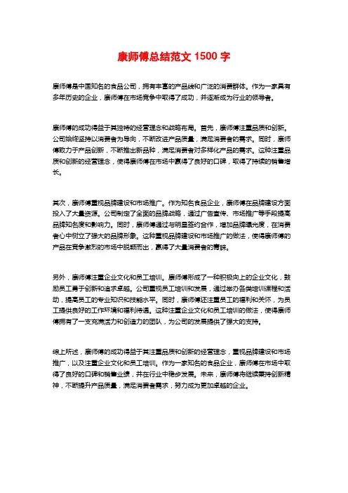 康师傅总结范文