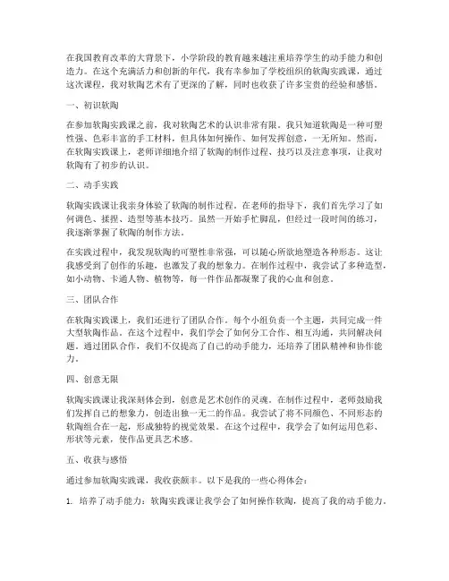 小学软陶实践课心得体会