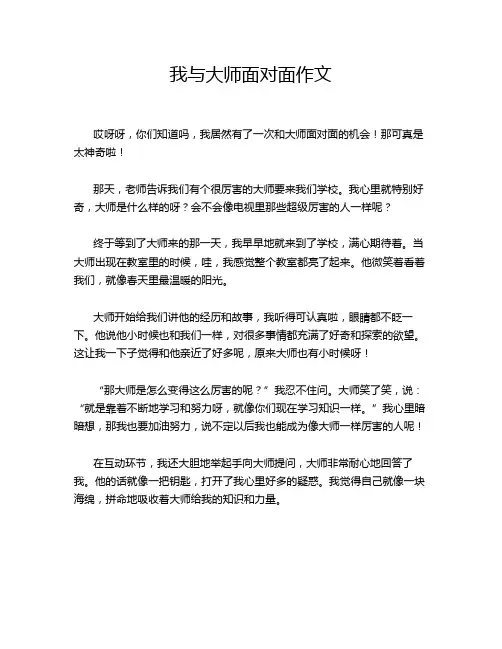 我与大师面对面作文