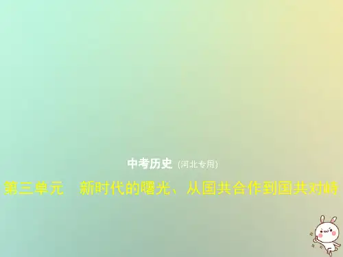 河北专用2019年中考历史一轮复习第三单元新时代的曙光从国共合作到国共对峙试卷部分课件20180908227