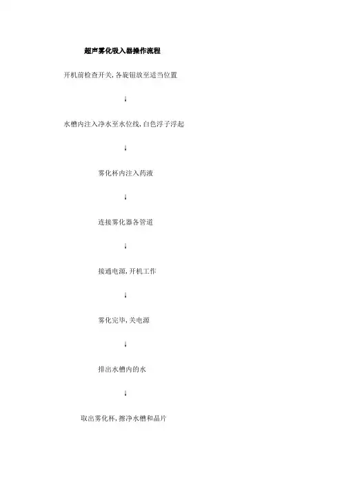 超声雾化吸入器操作流程