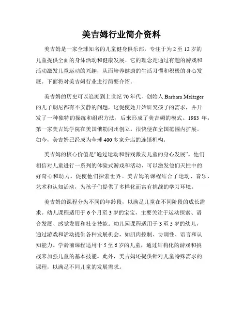 美吉姆行业简介资料