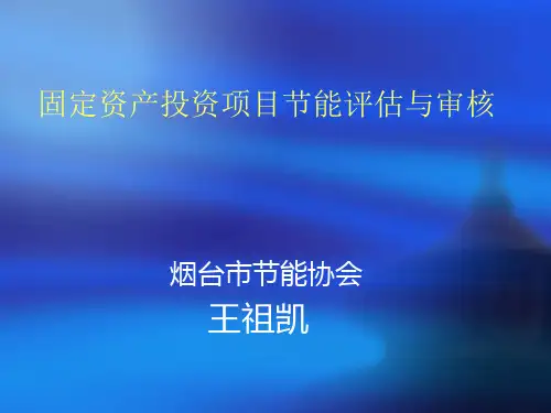 固定资产投资项目节能评估与审核