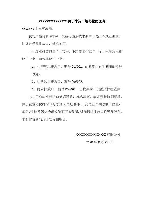 关于排污口规范化的说明