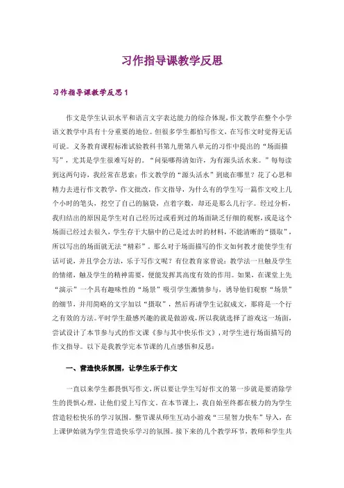 习作指导课教学反思