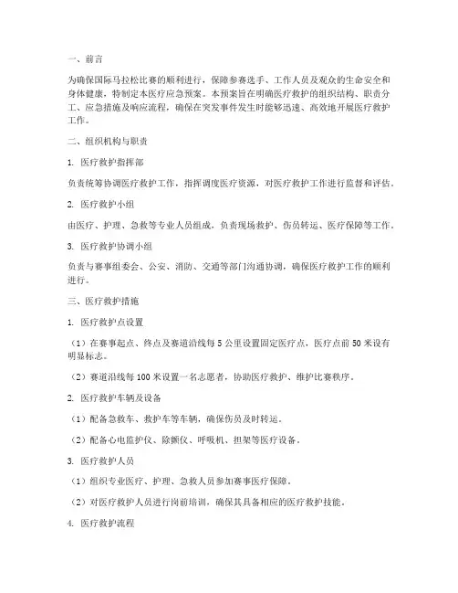 国际马拉松比赛医疗应急预案
