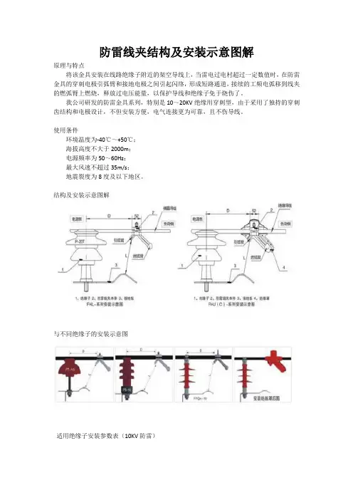 防雷线夹结构及安装示意图解