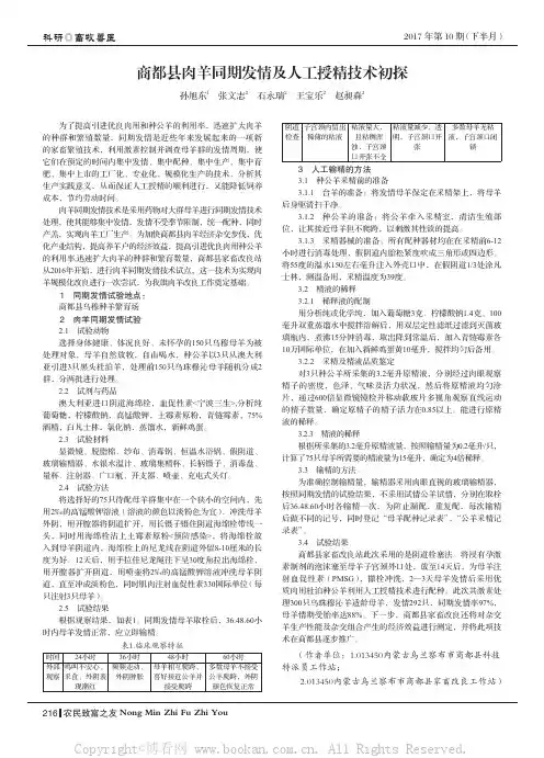 商都县肉羊同期发情及人工授精技术初探