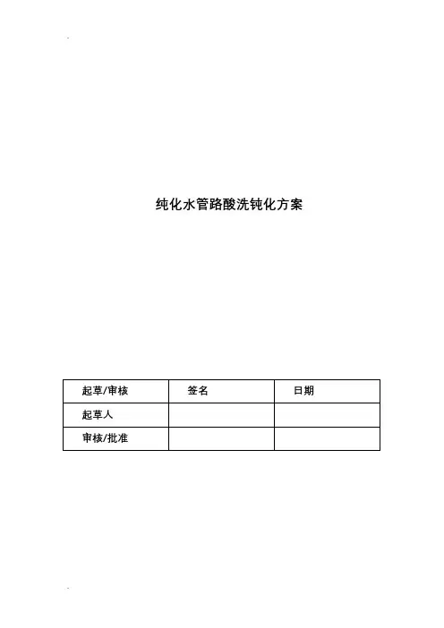 纯化水管线-酸洗钝化方案