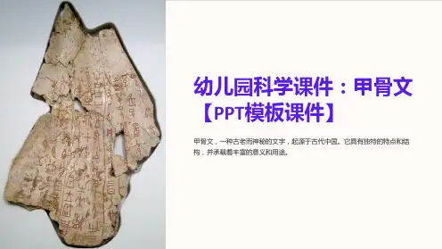幼儿园科学课件：甲骨文【模板课件】