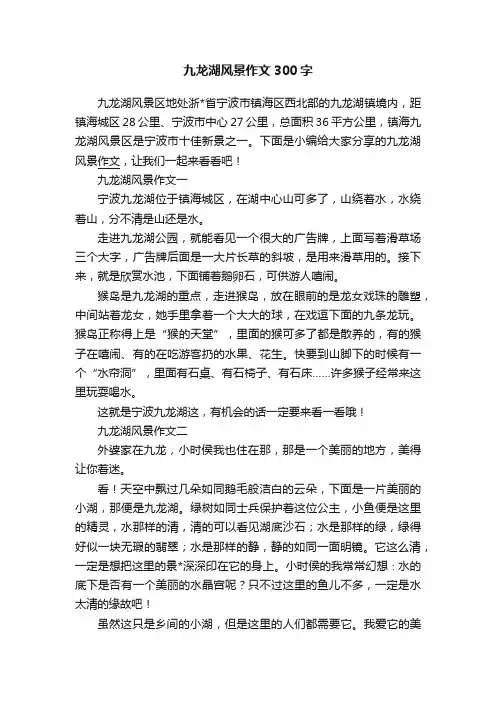 九龙湖风景作文300字