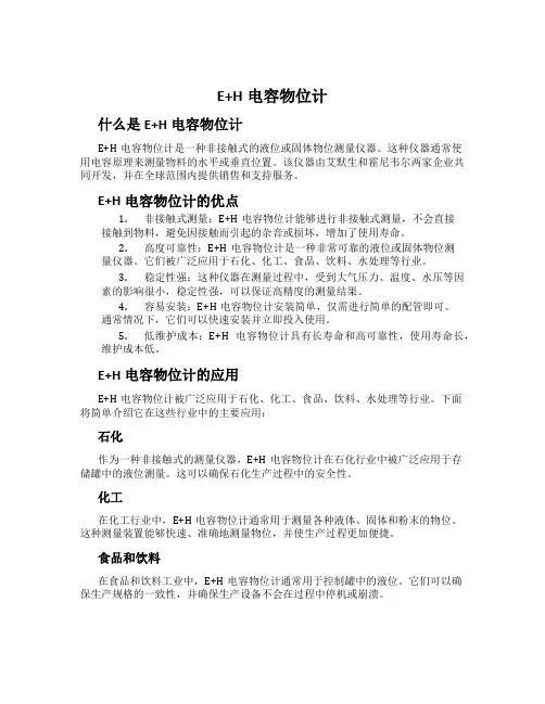 E+H电容物位计