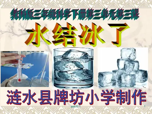 教科版三年级科学下册第三单元第三课《水结冰了》  ppt课件