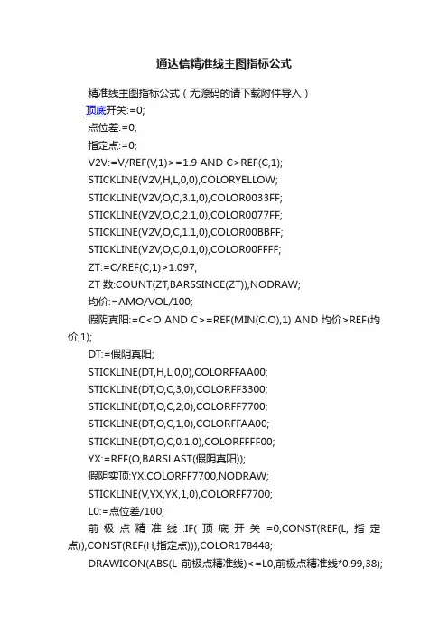 通达信精准线主图指标公式