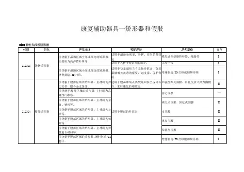康复辅助器具—矫形器和假肢