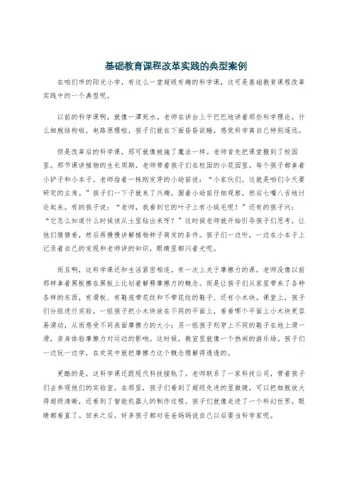 基础教育课程改革实践的典型案例