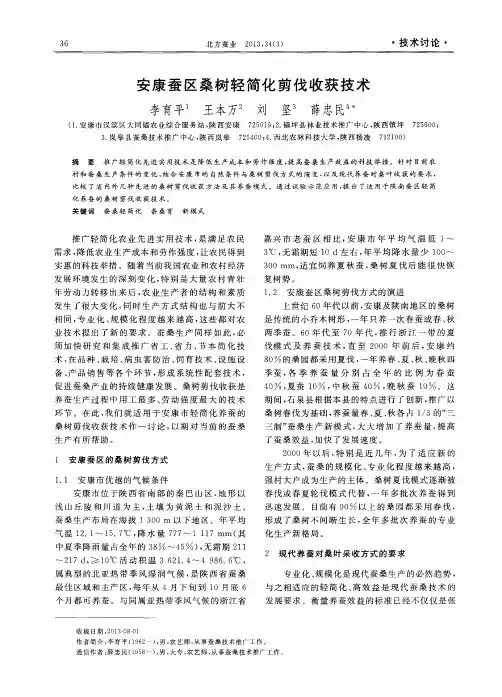 安康蚕区桑树轻简化剪伐收获技术