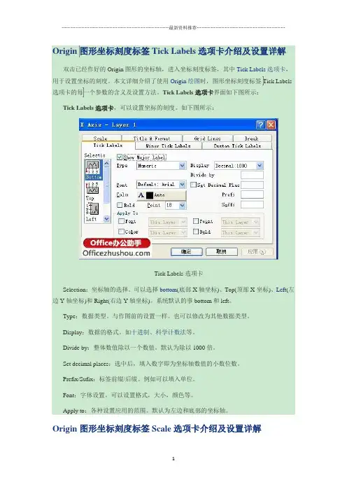 Origin图形坐标刻度选项卡介绍及设置详解精编版