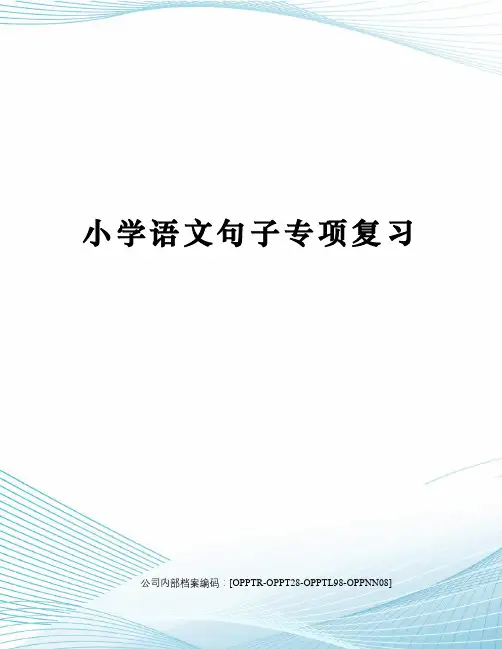 小学语文句子专项复习
