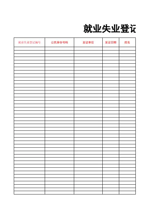 就业失业登记证模板(新)