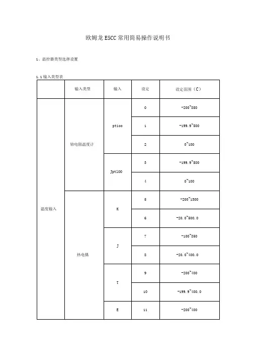 欧姆龙温控器E5CC常用设定