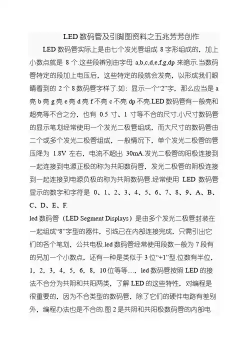 LED数码管及引脚图详细资料