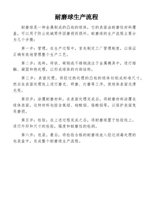 耐磨球生产流程
