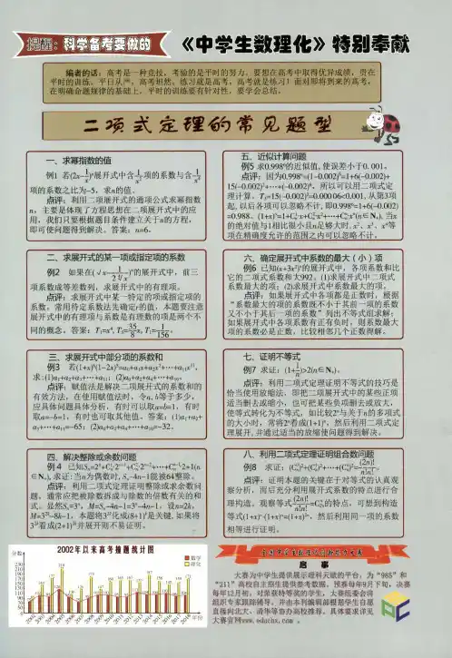 二项式定理的常见题型
