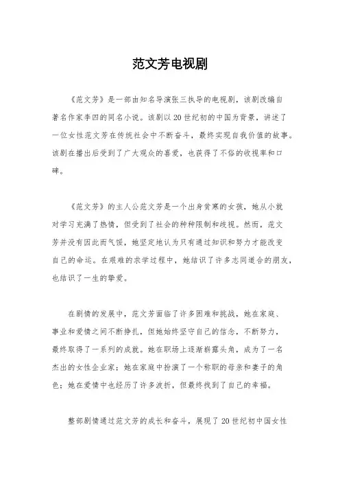 范文芳电视剧