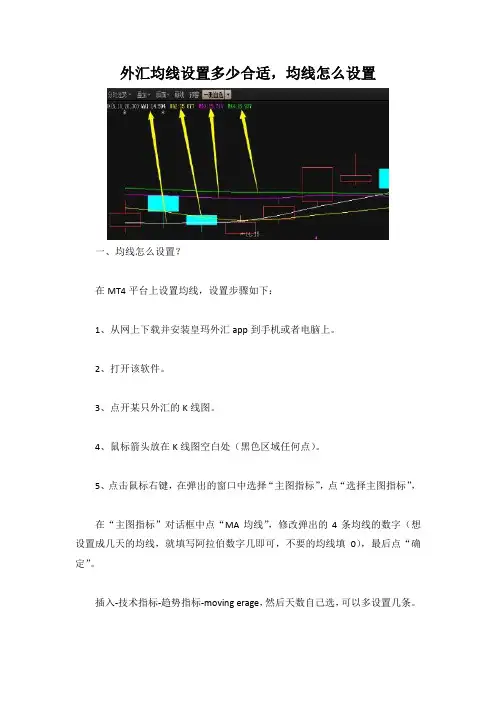 外汇均线设置多少合适,均线怎么设置