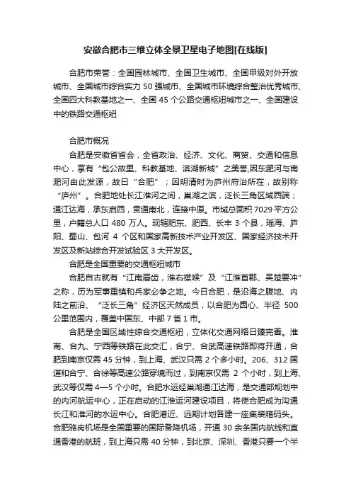 安徽合肥市三维立体全景卫星电子地图[在线版]