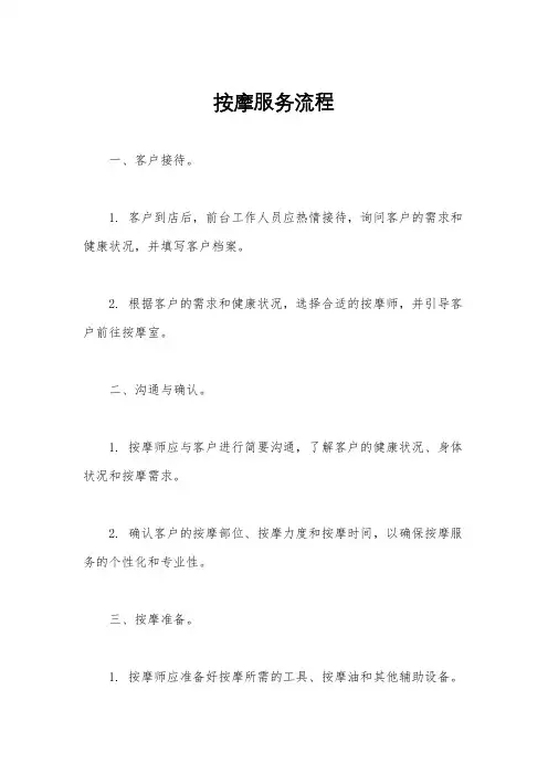按摩服务流程
