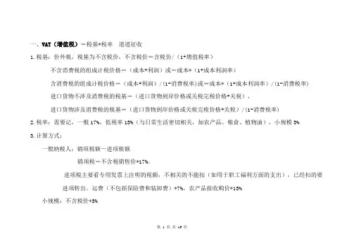 CFP-税务及遗产总结解析