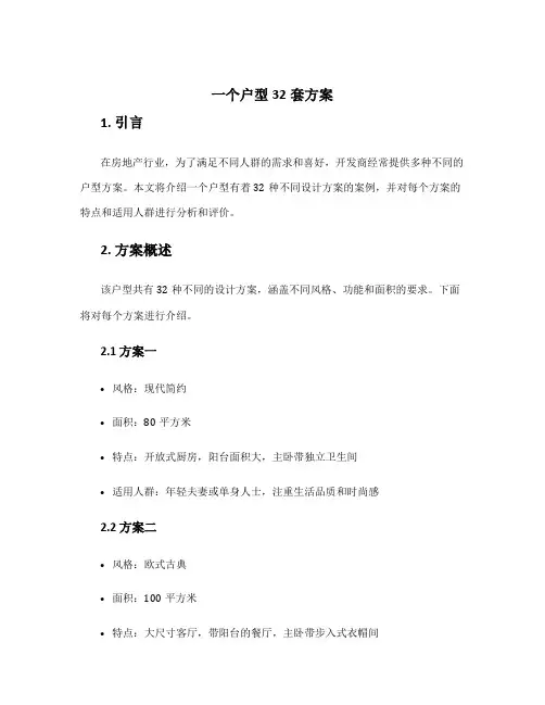 一个户型32套方案
